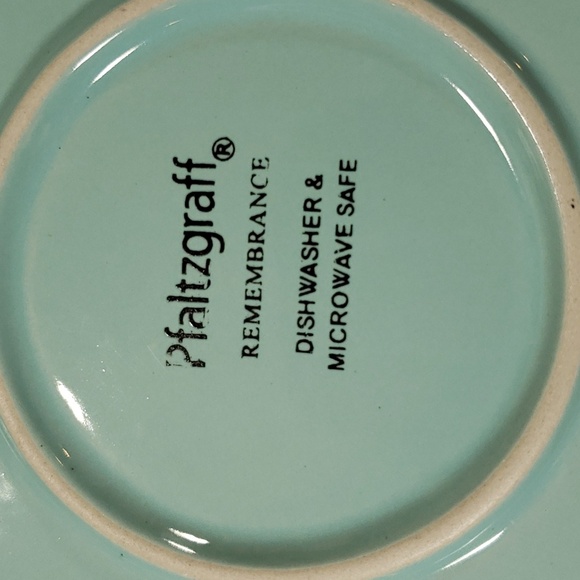 Two Pfaltzgraff Teal Remembrance dinner salad - Picture 3 of 8